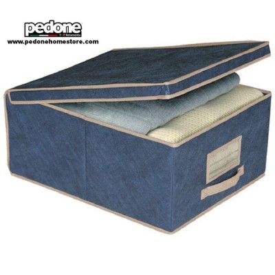ORDINETT SCATOLA PORTABIANCHERIA IN TNT LARGE BLUE 50X40X25