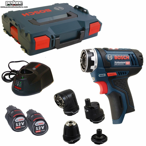 AVVITATORE A BATTERIA BOSCH GSR 12V-15 FC 12 VOLT CON 4 TESTINE INTERCAMBIABILI
