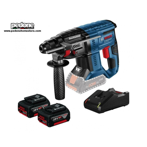 BOSCH GBH 18V-20 TRAPANO TASSELLATORE MART. DEMOLITORE SDS PLUS 2 BATT 18 V 4 Ah