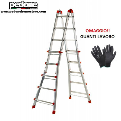Scala in alluminio telescopica GIERRE Peppina AL004  5+5 gradini + OMAGGIO GUANTI