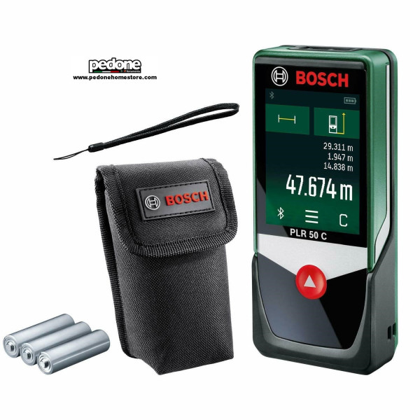 Bosch PLR 50 C Distanziometro Laser Connect, 0.1 W, 4.5 V, Verde, m (r0k)