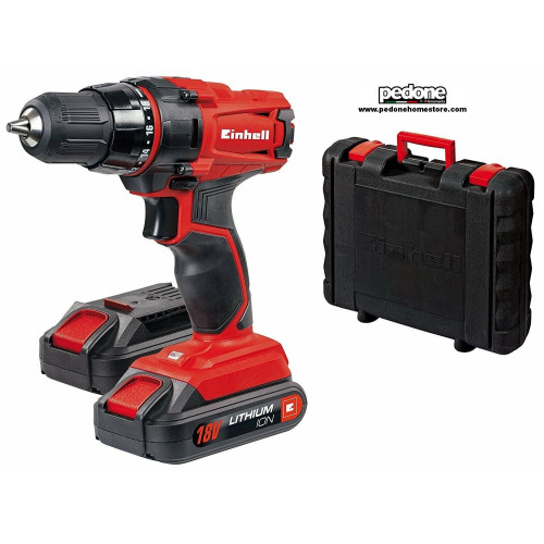 Trapano avvitatore a batteria Einhell Tc Cd 18-2 Li 4513820 2 batterie