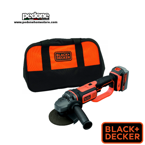 Black & Decker Smerigliatrice Angolare 115 mm Batteria 18V 4.0Ah 8600 Giri BCG720M1