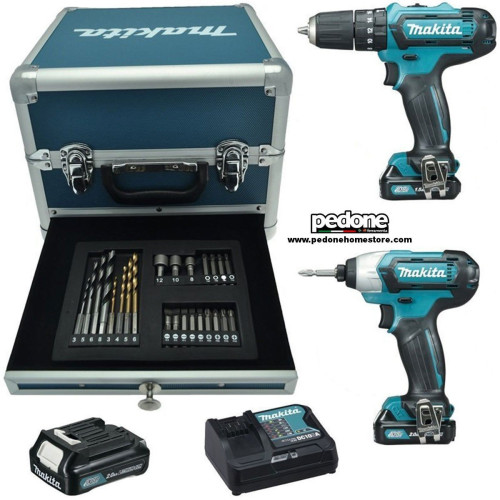MAKITA trapano percus. HP333D + avvitatore impulsi TD110D 12v 2ah CLX228SAX2