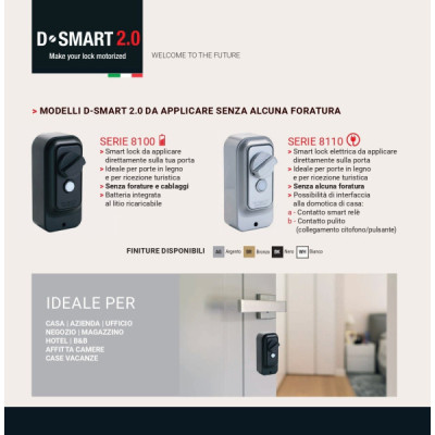 D-SMART 2.0 SISTEMA MOTORIZZATO DI SICUREZZA SMARTPHONE PER PORTE B&B HOTEL