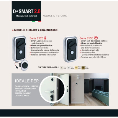 D-SMART 2.0 SISTEMA MOTORIZZATO DI SICUREZZA SMARTPHONE PER PORTE B&B HOTEL