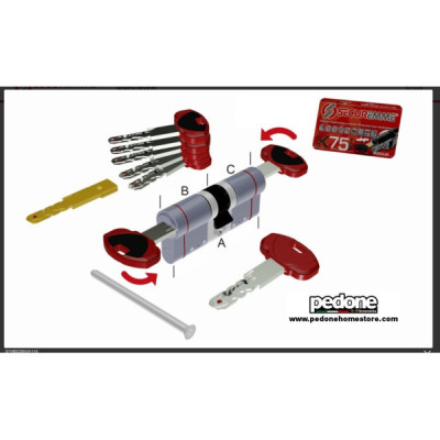 Cilindro Securemme K75 Evo Cromo Sat Modulare Frizionato 5 Chiavi
