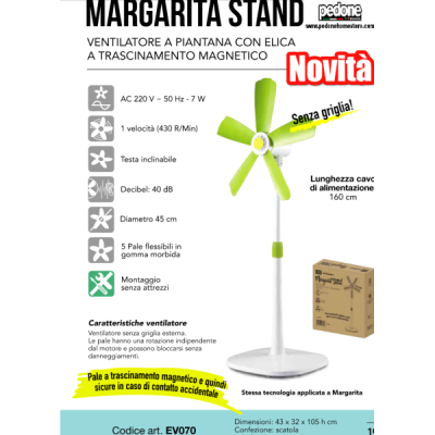 VENTILATORE A PIANTANA CFG EV070 MARGARITA STAND PALE FLESSIBILI SENZA GRIGLIA