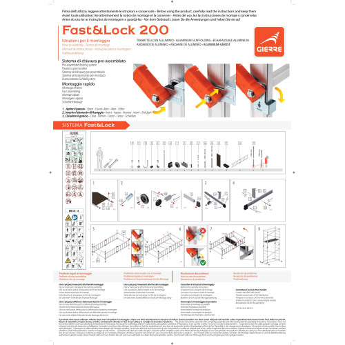 TRABATTELLO IN ALLUMINIO MULTIUSO FAST&LOCK 200 ALTEZZA MAX 4,00 MT