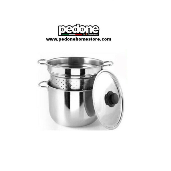 PENTOLA CUOCIPASTA IN ACCIAIO INOX CON COPERCHIO D.22 CM GNALI