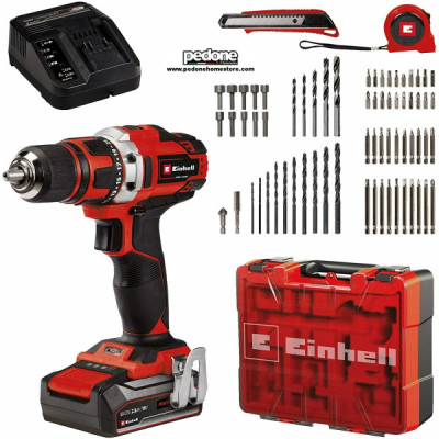 TRAPANO AVVITATORE A BATTERIA LITIO 18V 2,5 Ah + VALIGETTA 69 ACCESSORI EINHELL