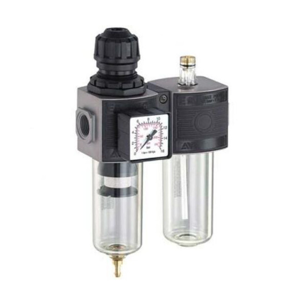 GRUPPO FILTRO REGOLATORE LUBRIFICATORE E/12/2 ANI MODULARE ATTACCO 1/4F +MANOMET