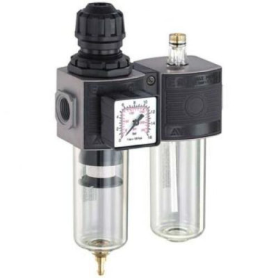 GRUPPO FILTRO REGOLATORE LUBRIFICATORE E/12/2 ANI MODULARE ATTACCO 1/4F +MANOMET