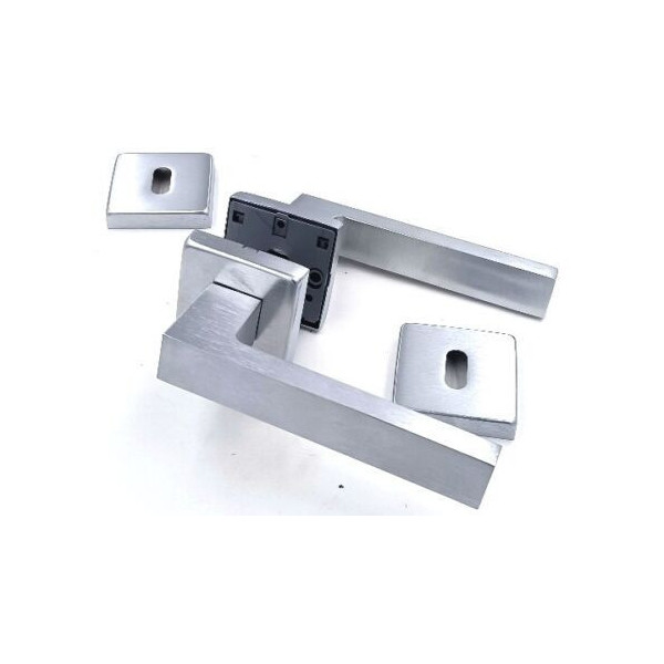 Maniglia Per Porte Quadrata Cromo Satinato Ghidini York-Z