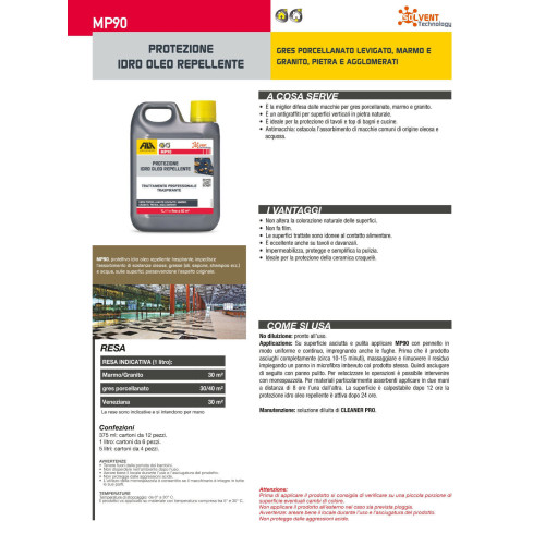 Fila Mp90 Protezione Idro Oleo Repellente Per Gres Marmo Pietra Antimacchia LT.1
