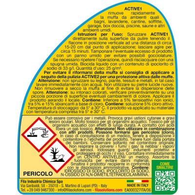 Spray Antimuffa Fila Active 1 500ml Antimuffa Spray Rimuove Rapidamente la muffa