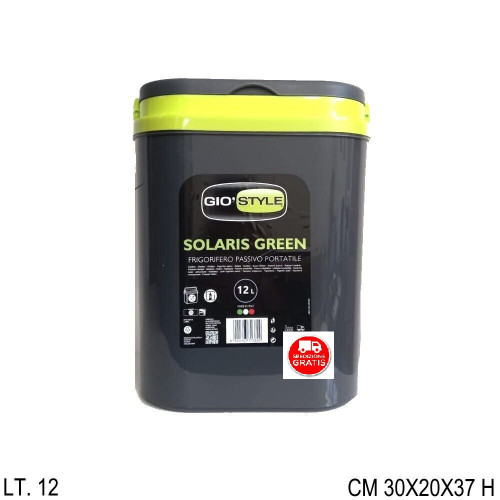 FRIGO FRIGORIFERO TERMICO MARE SOLARIS LT. 12 RIGIDO PASSIVO PORTATILE GREY - GREEN