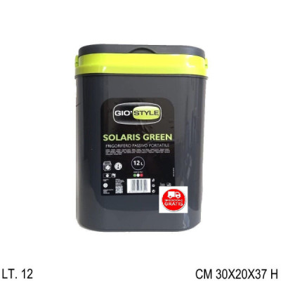 FRIGO FRIGORIFERO TERMICO MARE SOLARIS LT. 12 RIGIDO PASSIVO PORTATILE GREY - GREEN