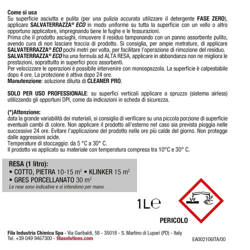 Fila Salvaterrazza ECO Anti Infiltrazione Traspirante Protegge Ripara 1 Litro