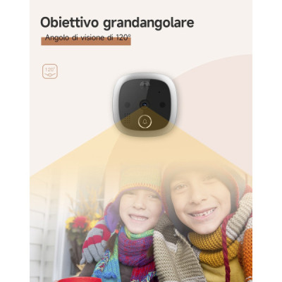 Spioncino Digitale WIFI con Sensore di Movimento HD Memoria 32GB Ricaricabile 4.3 Pollici