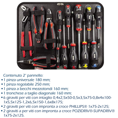 USAG 002 JMA set utensili valigia porta attrezzi assortimento manutenzione 181pz