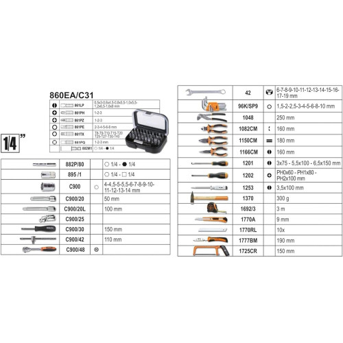 Valigia con assortimento di 100 utensili Beta 020546001 BW 2054E-100