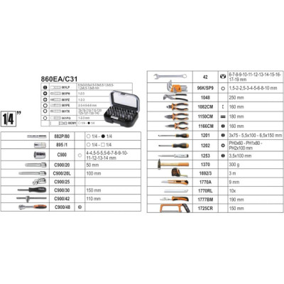 Valigia con assortimento di 100 utensili Beta 020546001 BW 2054E-100
