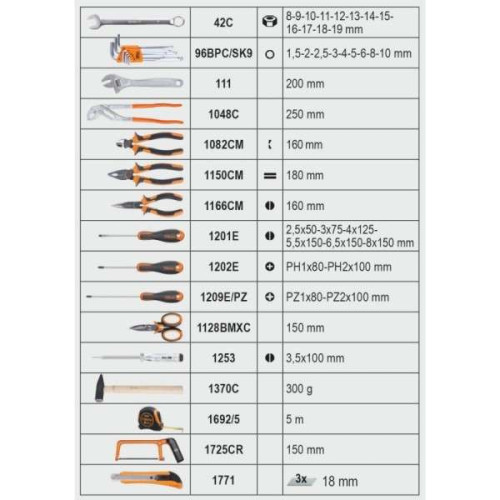 Valigia con assortimento di 163 utensili Beta 020566010 BW 2056E