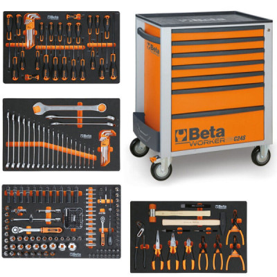 Beta Cassettiera BW C24S Mobile Con Sette Cassetti e Assortimento Di 235 utensili