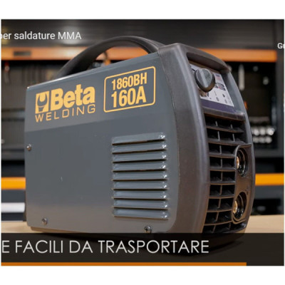 Saldatrice Inverter 160A MMA ad Elettrodo BETA Portatile con Cavi e Pinze 1860BH