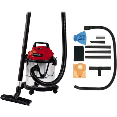 Bidone aspiratutto Einhell TC-VC 1812-S Bidone in acciaio lt. 12 Aspira liquidi