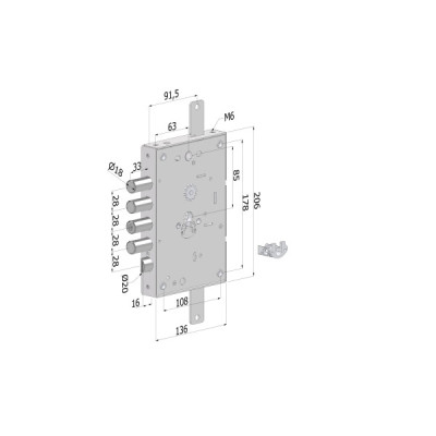 Serratura Securemme 2651 Europea Porta Blindata mod. Mottura Triplice E.63 I.28