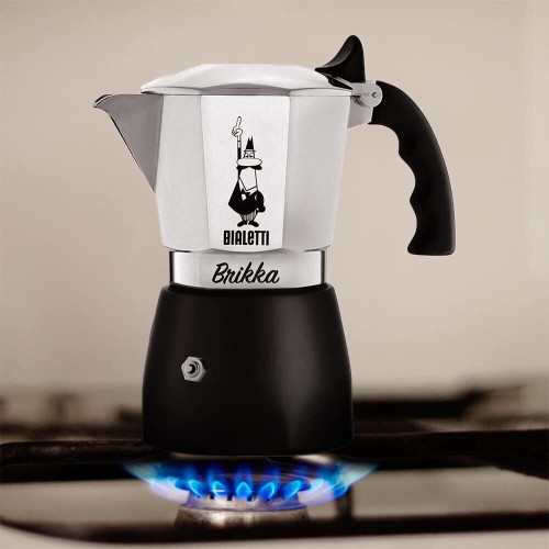 BIALETTI Nuova Brikka 4 Tazze Moka Caffetteria Caffè Espresso come al Bar