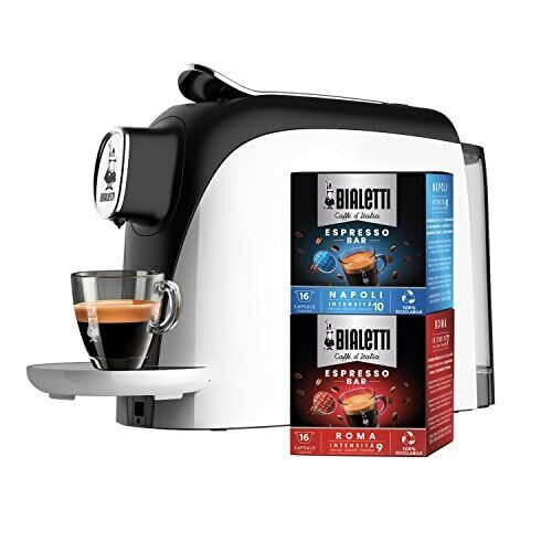 Bialetti Mignon, Macchina Caffè Espresso Per Capsule In Alluminio, Incluse 32 Pz.