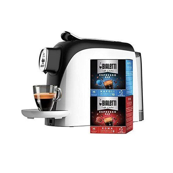 Bialetti Mignon, Macchina Caffè Espresso Per Capsule In Alluminio, Incluse 32 Pz.
