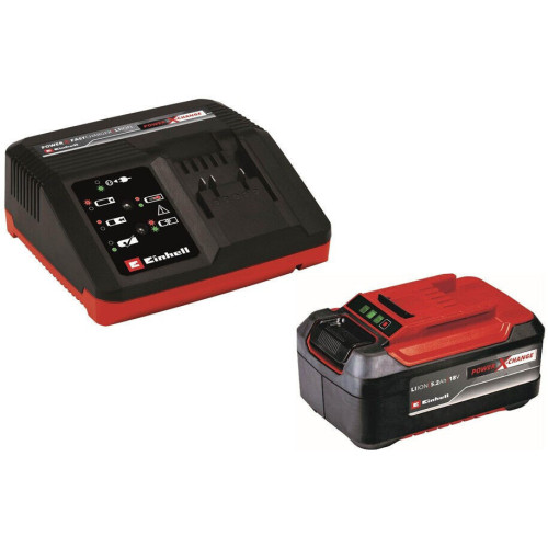 EINHELL STARTER KIT ORIGINALE PXC BATTERIA PLUS 5,2Ah CARICABATTERIE RAPIDO1260W