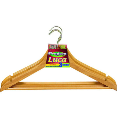 Ometto legno "Luca" tris