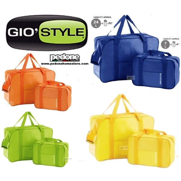 Set 2 borse termiche 24 7 litri termica borsa tracolla pranzo bottiglia lavoro Giò Style