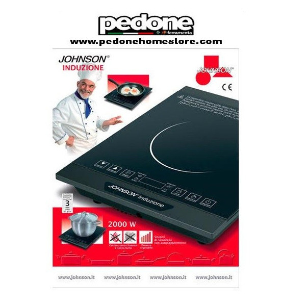 JOHNSON INDUZIONE FORNELLO PIASTRA A INDUZIONE 1800W CON TIMER E COMANDI TOUCH