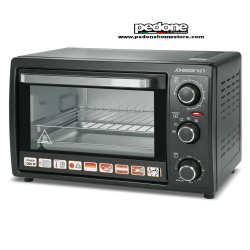 JOHNSON Forno Fornetto Elettrico Ventilato Grill 25 Lt 1300 W Timer X25