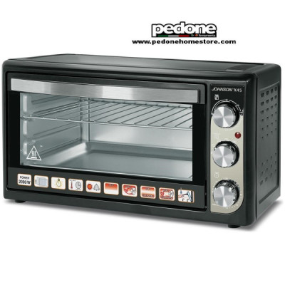 Forno fornetto elettrico Johnson 45 litri statico e ventilato 2000W luce interna timer X45