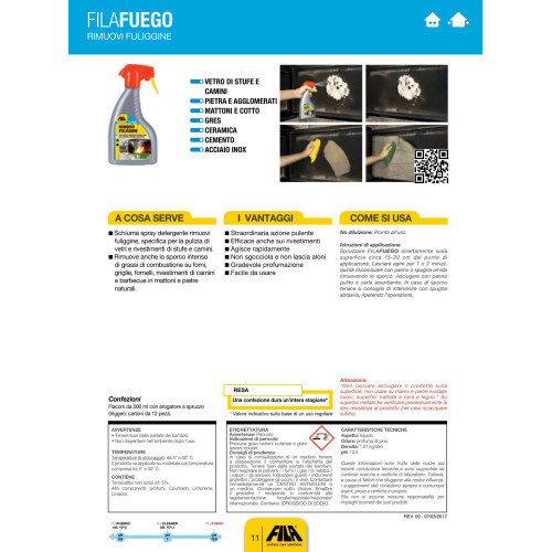 Filafuego 500ml Rimuovi Fuliggine Fila