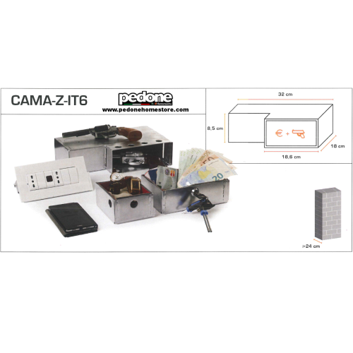 CASSAFORTE CASSETTO PORTA VALORI A SCOMPARSA FINTA PRESA INVISIBILE CAMA-Z-IT6