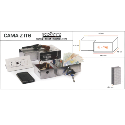 CASSAFORTE CASSETTO PORTA VALORI A SCOMPARSA FINTA PRESA INVISIBILE CAMA-Z-IT6