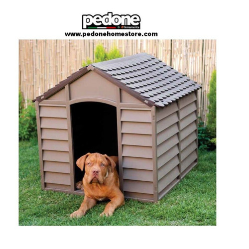CUCCIA PER CANI PVC RESINA GRANDE 72X71,5X68 MARRONE ESTERNO