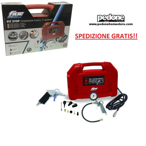 Valigia compressore aria portatile manutenzioni FIAC PIT STOP 1,5HP +11 pezzi SPEDIZIONE GRATIS!
