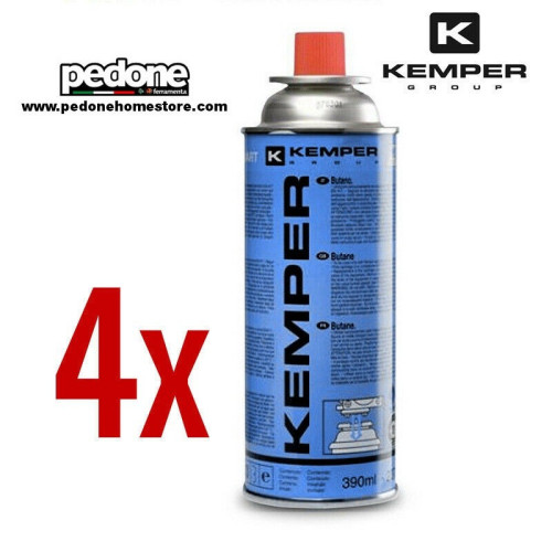 4 BOMBOLETTA GAS BUTANO 390 ML 227 GR RICARICA KEMPER FORNELLO CAMPEGGIO TRASPORTO GRATIS!