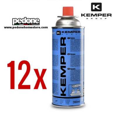 12 BOMBOLETTA GAS BUTANO 390 ML 227 GR RICARICA KEMPER FORNELLO CAMPEGGIO TRASPORTO GRATIS!